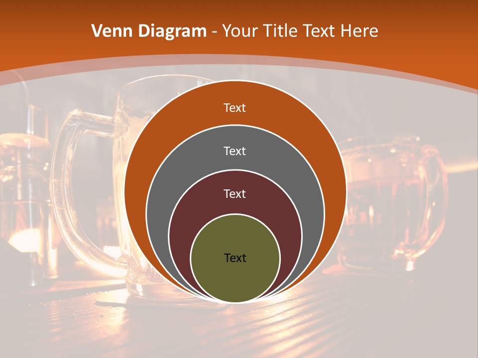 Two Glasses Of Beer On A Wooden Table PowerPoint Template