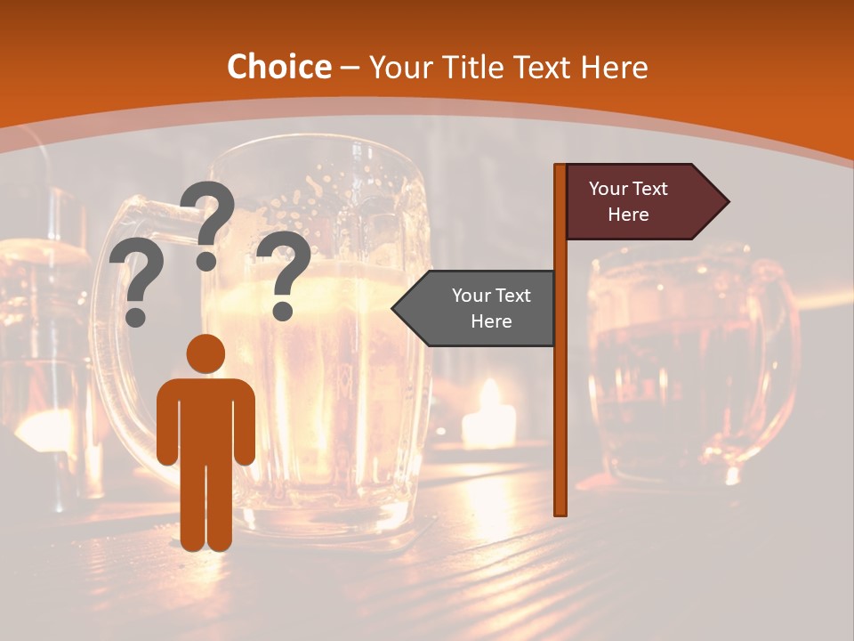 Two Glasses Of Beer On A Wooden Table PowerPoint Template