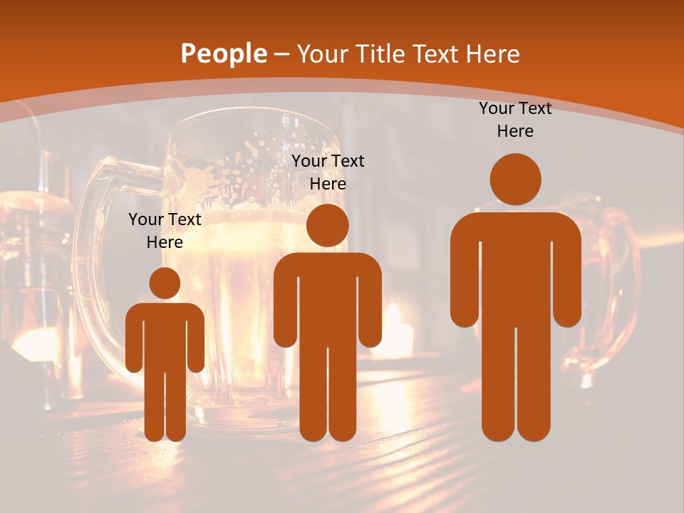 Two Glasses Of Beer On A Wooden Table PowerPoint Template