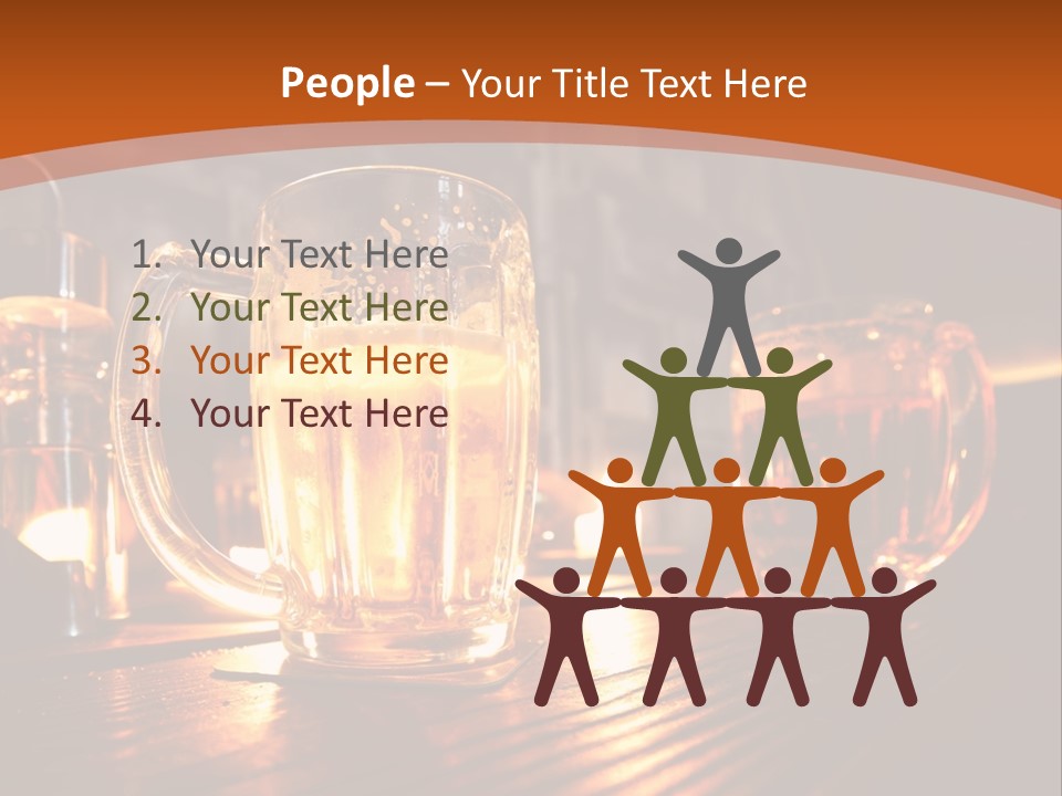 Two Glasses Of Beer On A Wooden Table PowerPoint Template
