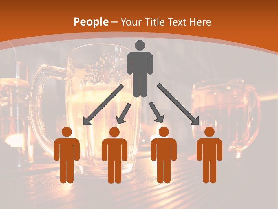 Two Glasses Of Beer On A Wooden Table PowerPoint Template