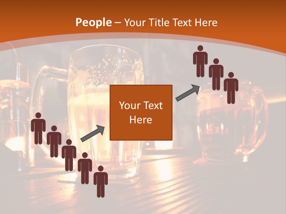Two Glasses Of Beer On A Wooden Table PowerPoint Template