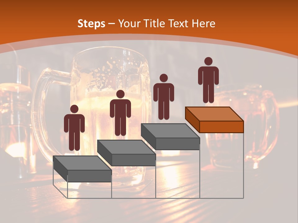 Two Glasses Of Beer On A Wooden Table PowerPoint Template