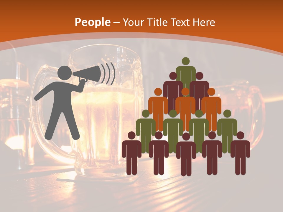 Two Glasses Of Beer On A Wooden Table PowerPoint Template