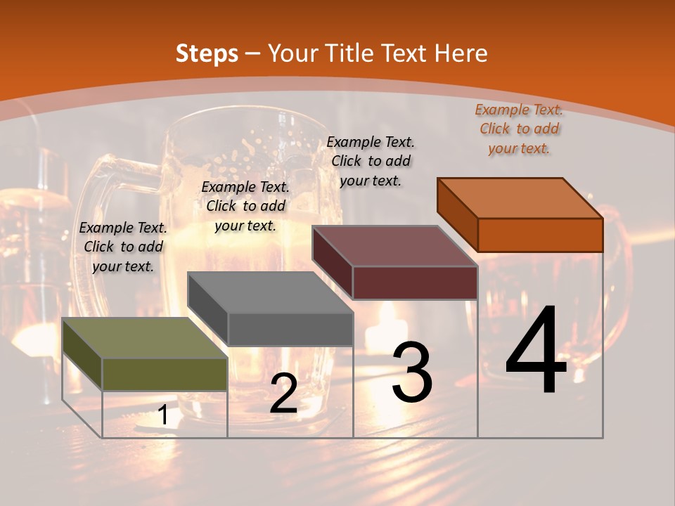 Two Glasses Of Beer On A Wooden Table PowerPoint Template