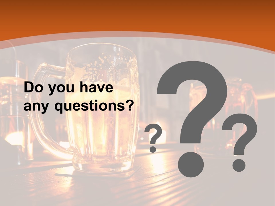 Two Glasses Of Beer On A Wooden Table PowerPoint Template