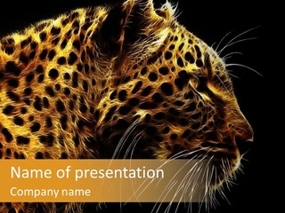 A Cheetah Powerpoint Presentation With A Black Background PowerPoint Template