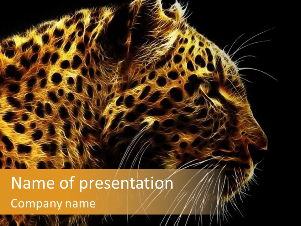 A Cheetah Powerpoint Presentation With A Black Background PowerPoint Template