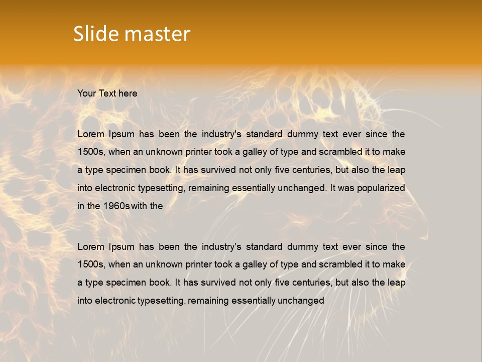 A Cheetah Powerpoint Presentation With A Black Background PowerPoint Template