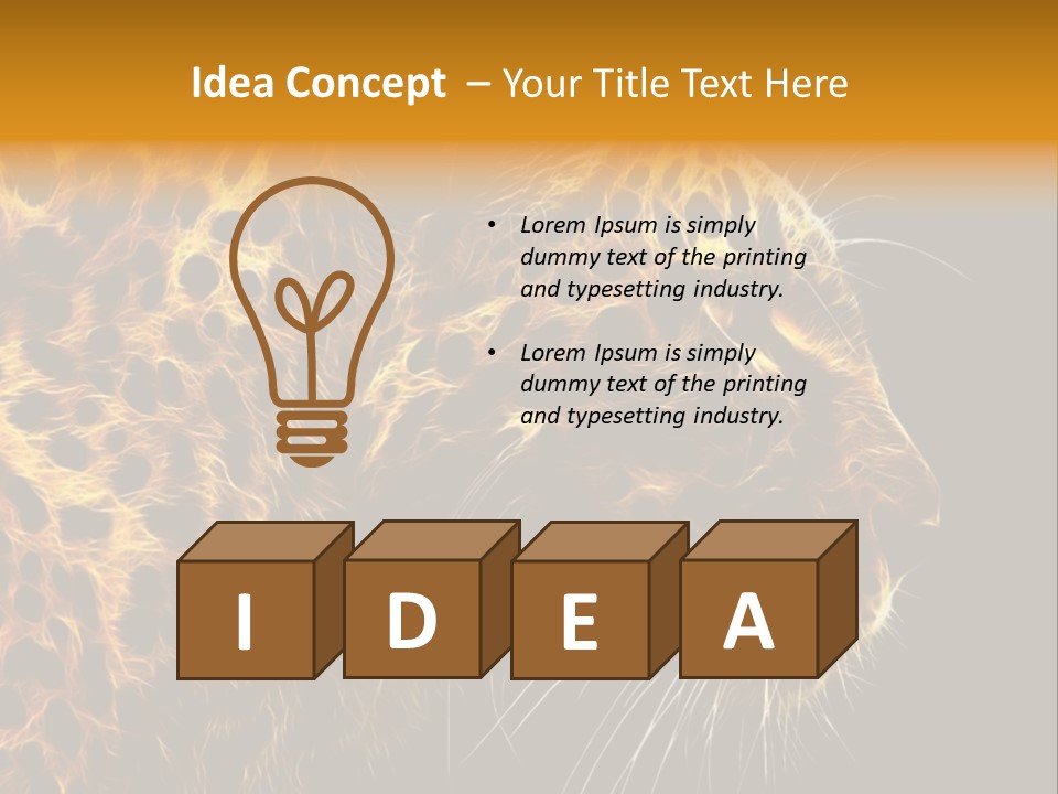 A Cheetah Powerpoint Presentation With A Black Background PowerPoint Template