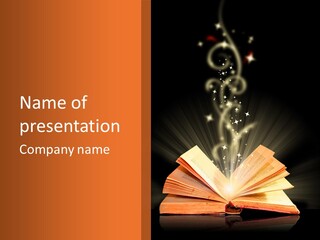 An Open Book With A Light Coming Out Of It PowerPoint Template
