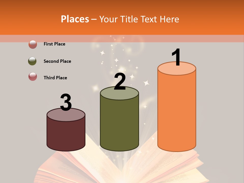 An Open Book With A Light Coming Out Of It PowerPoint Template