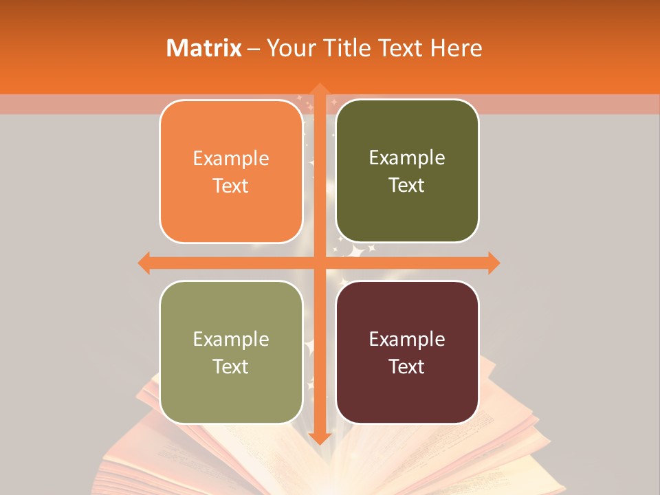 An Open Book With A Light Coming Out Of It PowerPoint Template