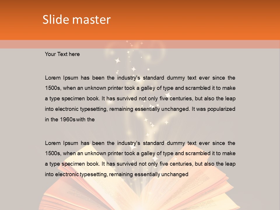 An Open Book With A Light Coming Out Of It PowerPoint Template