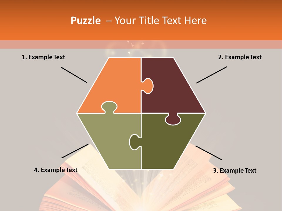 An Open Book With A Light Coming Out Of It PowerPoint Template