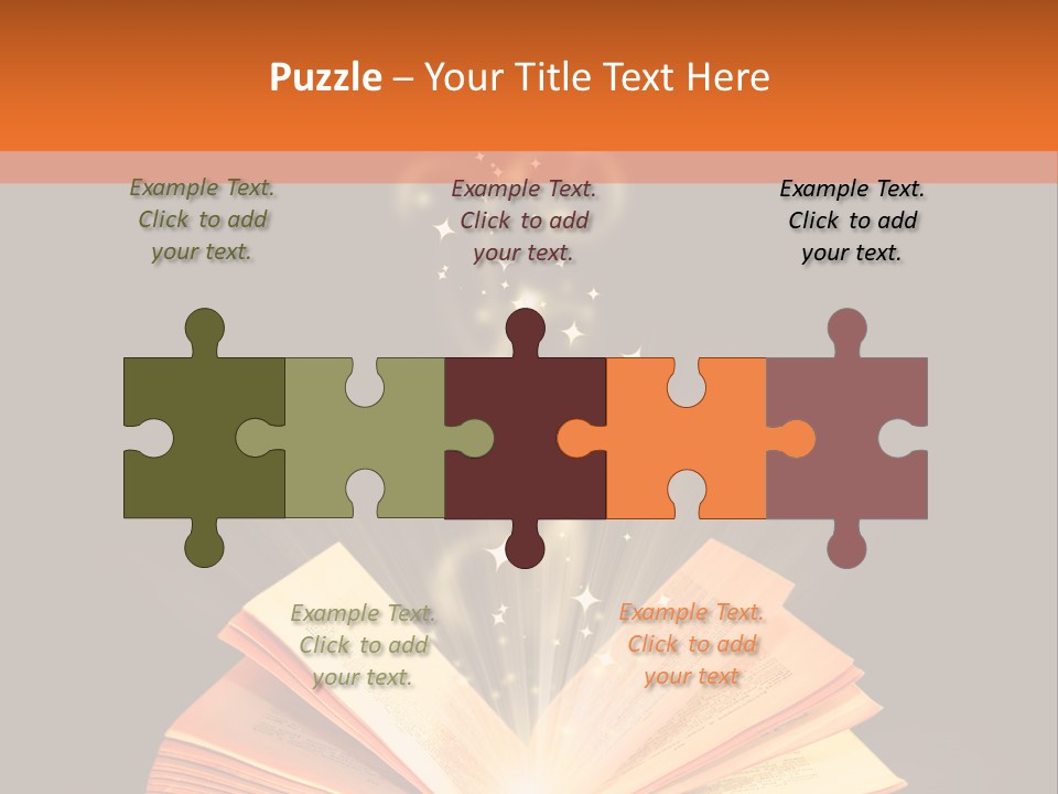 An Open Book With A Light Coming Out Of It PowerPoint Template