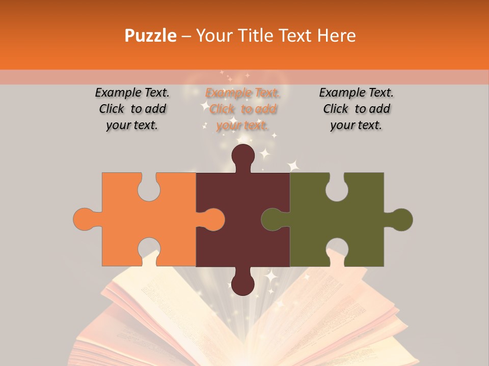 An Open Book With A Light Coming Out Of It PowerPoint Template