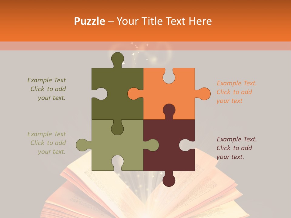 An Open Book With A Light Coming Out Of It PowerPoint Template