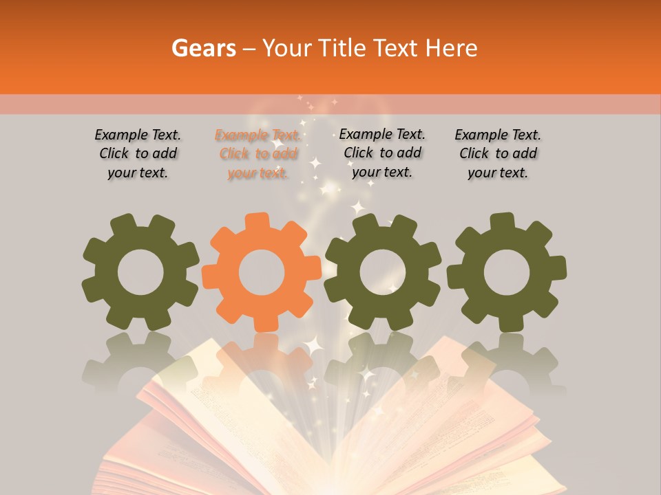An Open Book With A Light Coming Out Of It PowerPoint Template