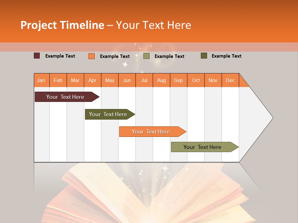 An Open Book With A Light Coming Out Of It PowerPoint Template