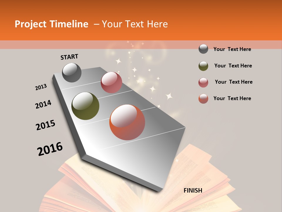 An Open Book With A Light Coming Out Of It PowerPoint Template