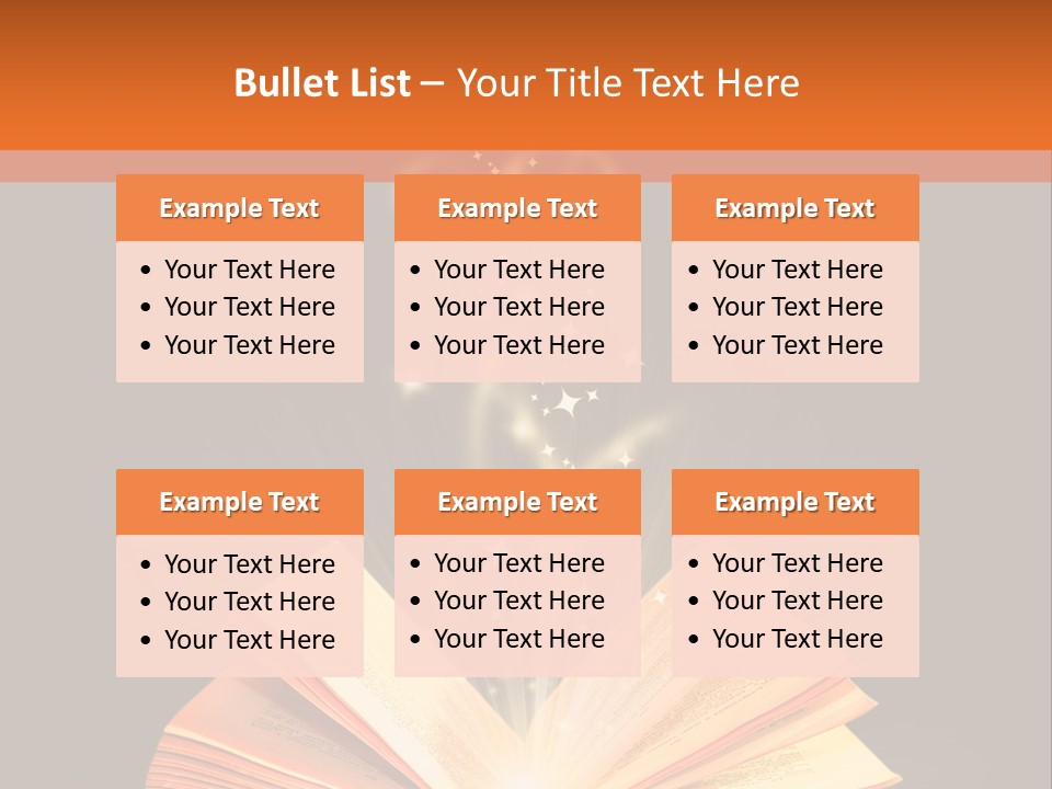 An Open Book With A Light Coming Out Of It PowerPoint Template