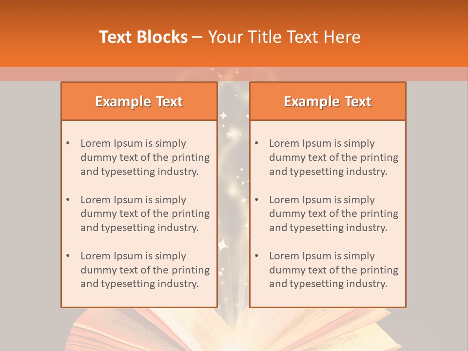 An Open Book With A Light Coming Out Of It PowerPoint Template