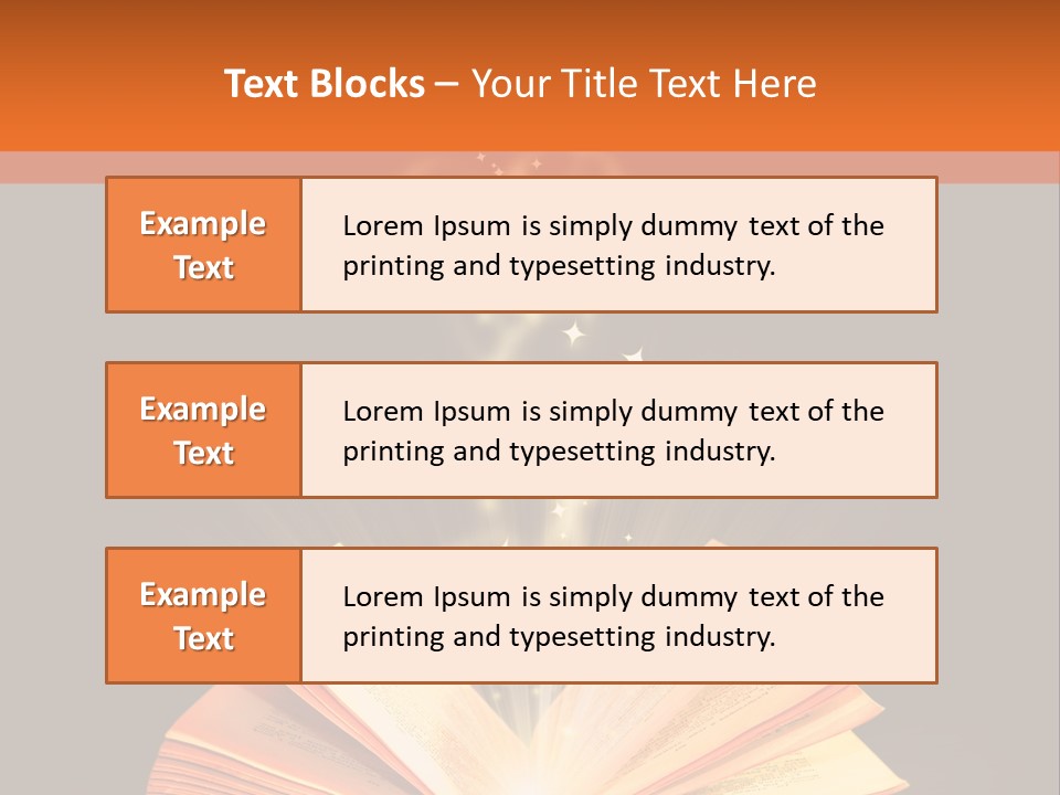 An Open Book With A Light Coming Out Of It PowerPoint Template