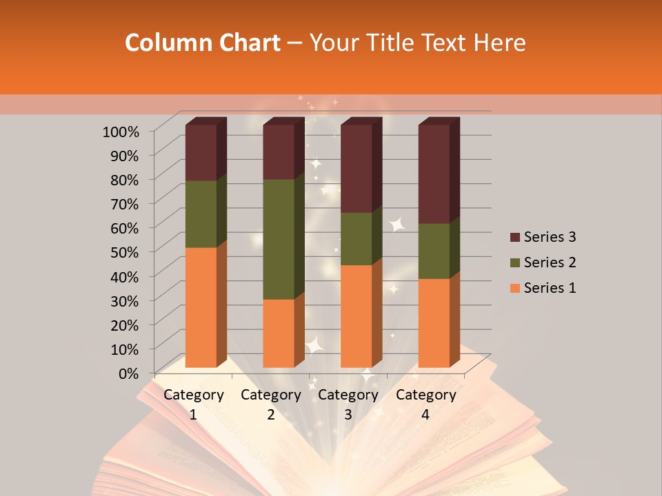 An Open Book With A Light Coming Out Of It PowerPoint Template