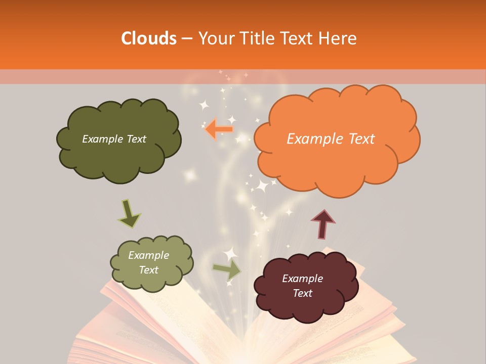 An Open Book With A Light Coming Out Of It PowerPoint Template
