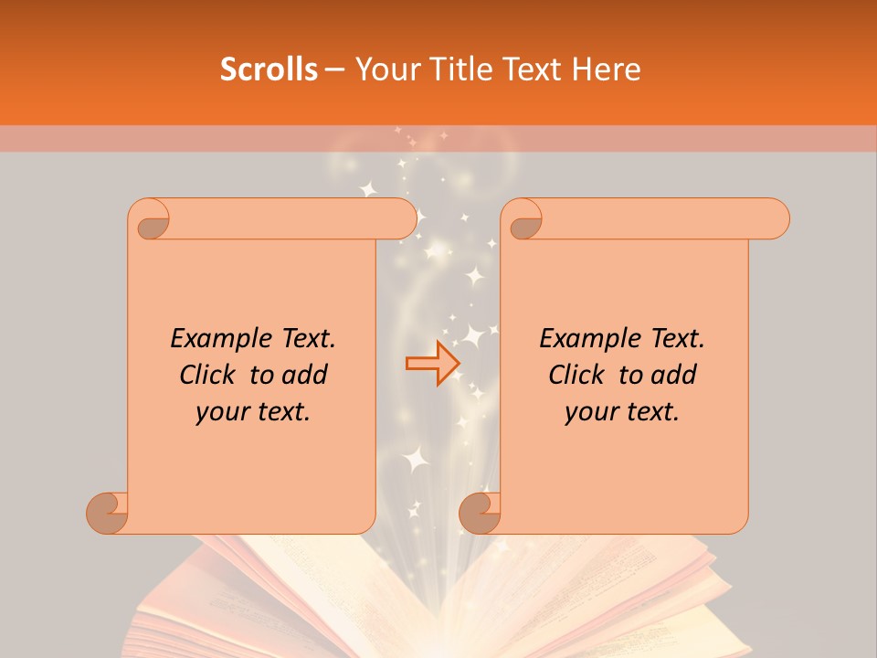 An Open Book With A Light Coming Out Of It PowerPoint Template