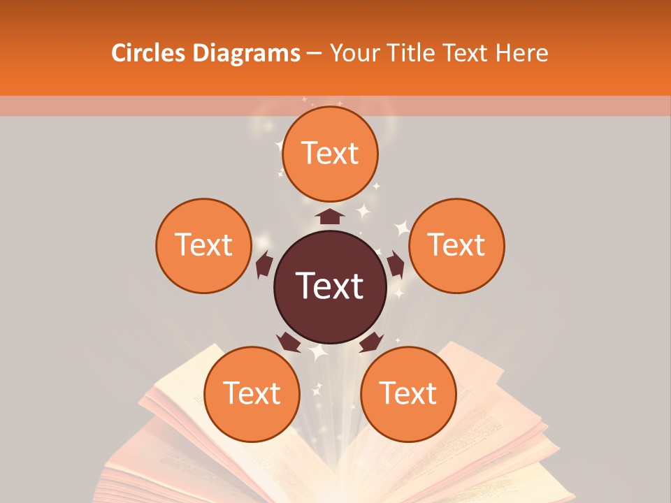 An Open Book With A Light Coming Out Of It PowerPoint Template