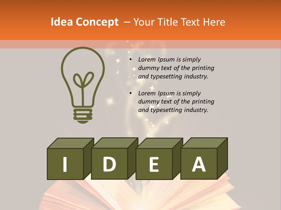 An Open Book With A Light Coming Out Of It PowerPoint Template