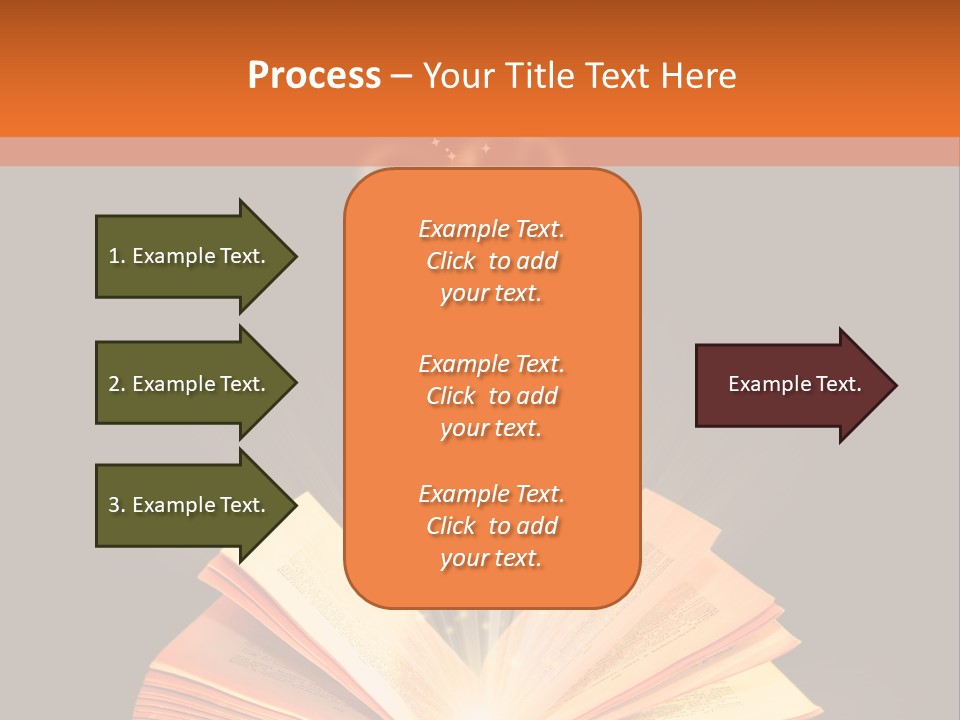 An Open Book With A Light Coming Out Of It PowerPoint Template