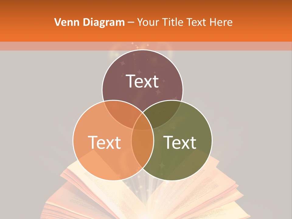 An Open Book With A Light Coming Out Of It PowerPoint Template