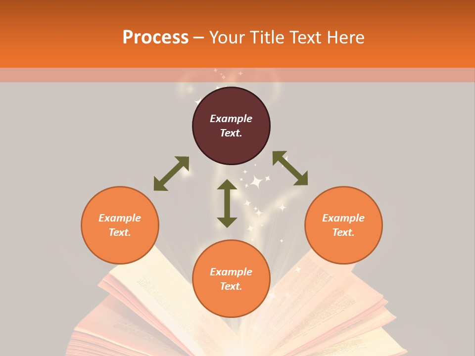 An Open Book With A Light Coming Out Of It PowerPoint Template