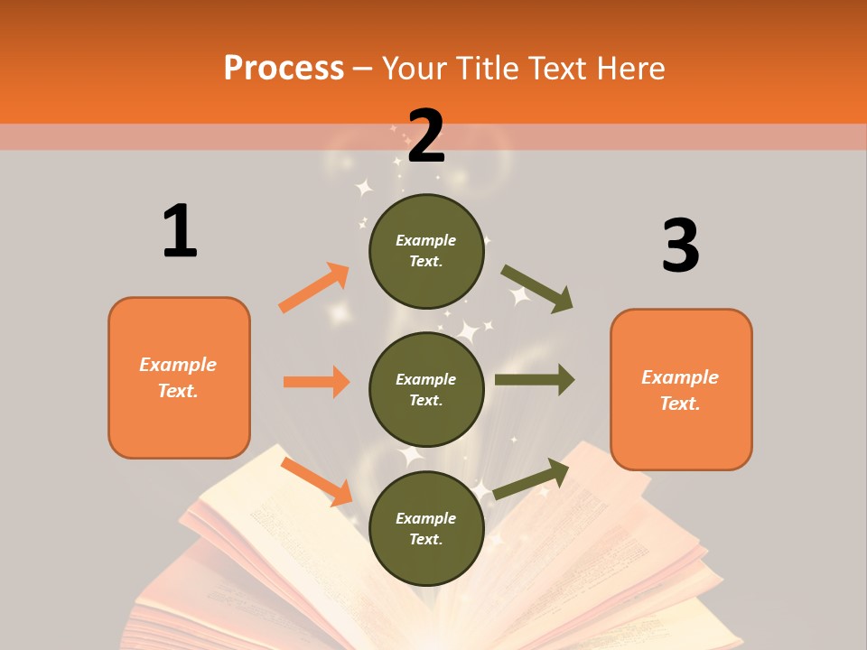 An Open Book With A Light Coming Out Of It PowerPoint Template