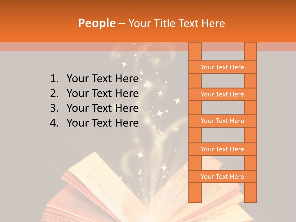 An Open Book With A Light Coming Out Of It PowerPoint Template