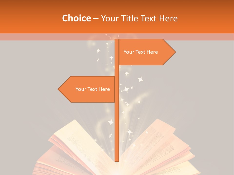 An Open Book With A Light Coming Out Of It PowerPoint Template