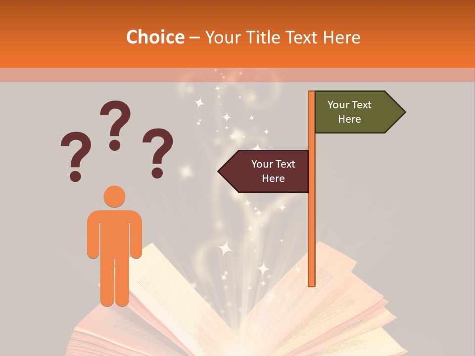 An Open Book With A Light Coming Out Of It PowerPoint Template