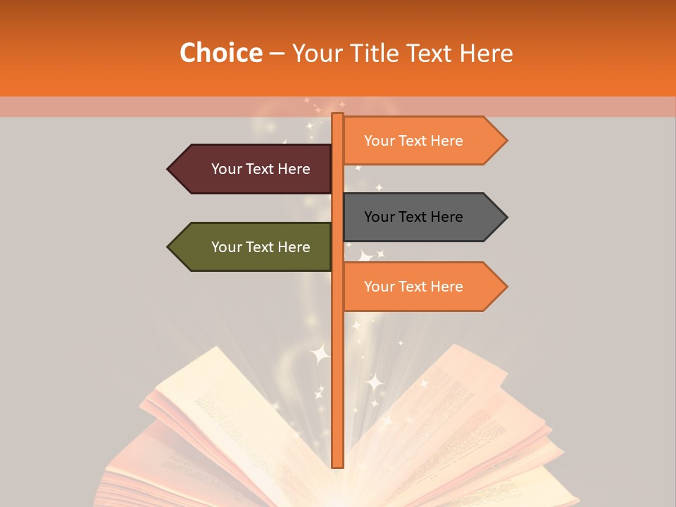 An Open Book With A Light Coming Out Of It PowerPoint Template