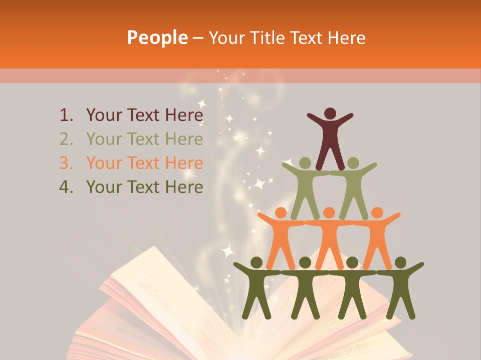 An Open Book With A Light Coming Out Of It PowerPoint Template