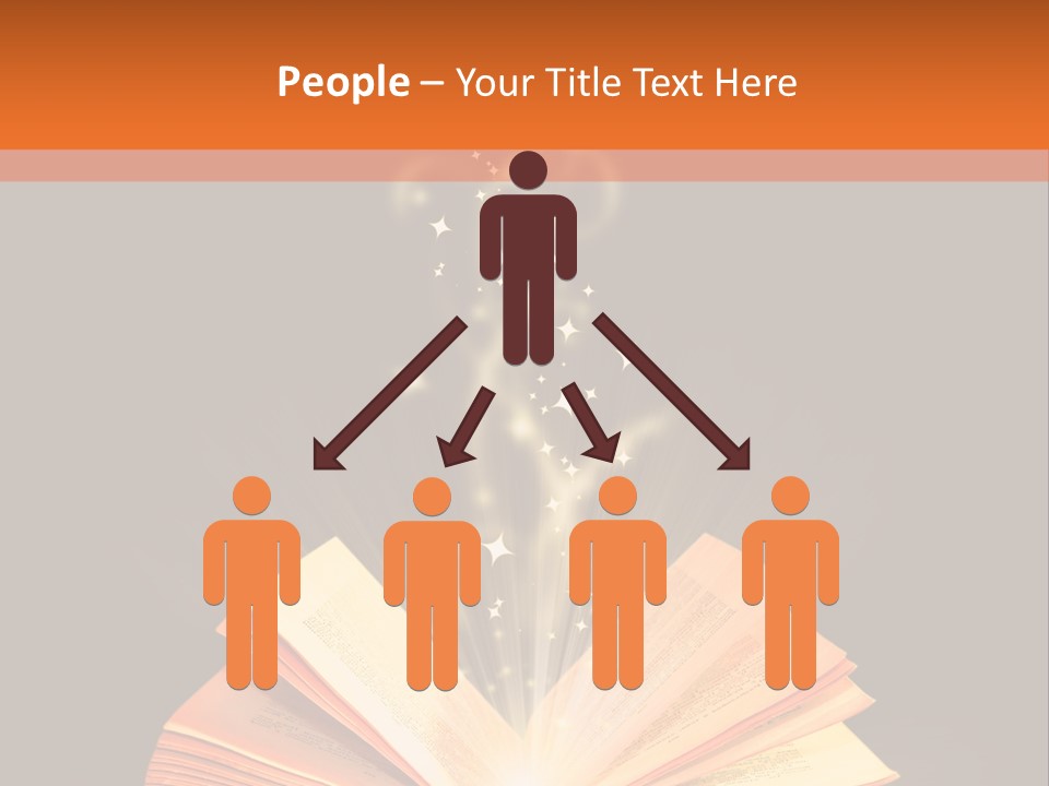 An Open Book With A Light Coming Out Of It PowerPoint Template