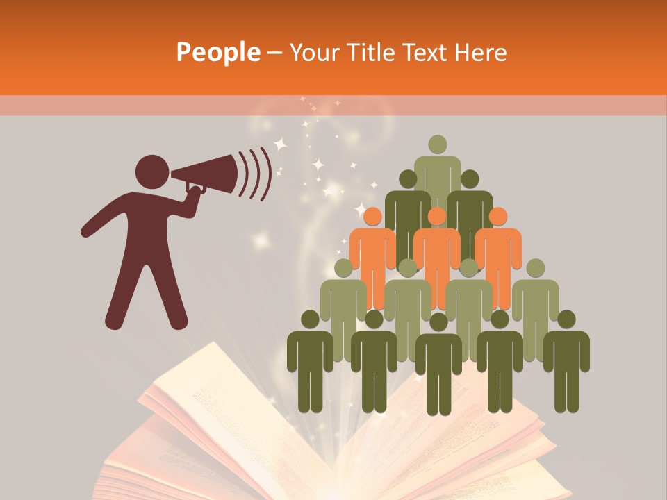 An Open Book With A Light Coming Out Of It PowerPoint Template
