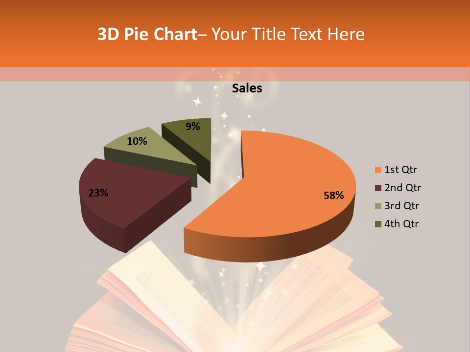 An Open Book With A Light Coming Out Of It PowerPoint Template