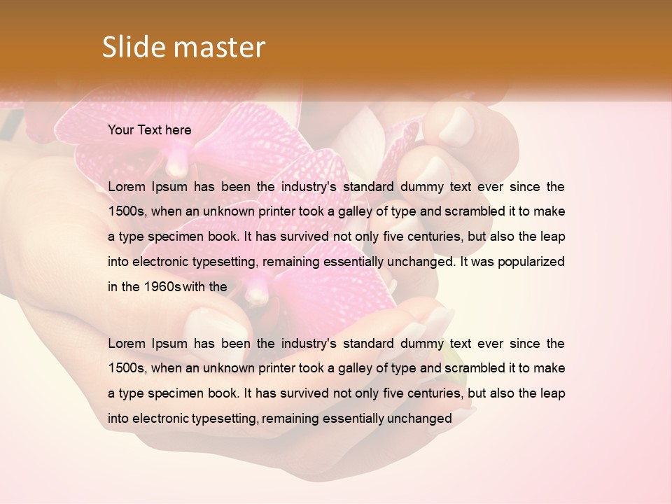 A Woman's Hands Holding A Pink Flower Powerpoint Presentation PowerPoint Template