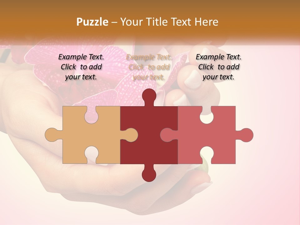 A Woman's Hands Holding A Pink Flower Powerpoint Presentation PowerPoint Template