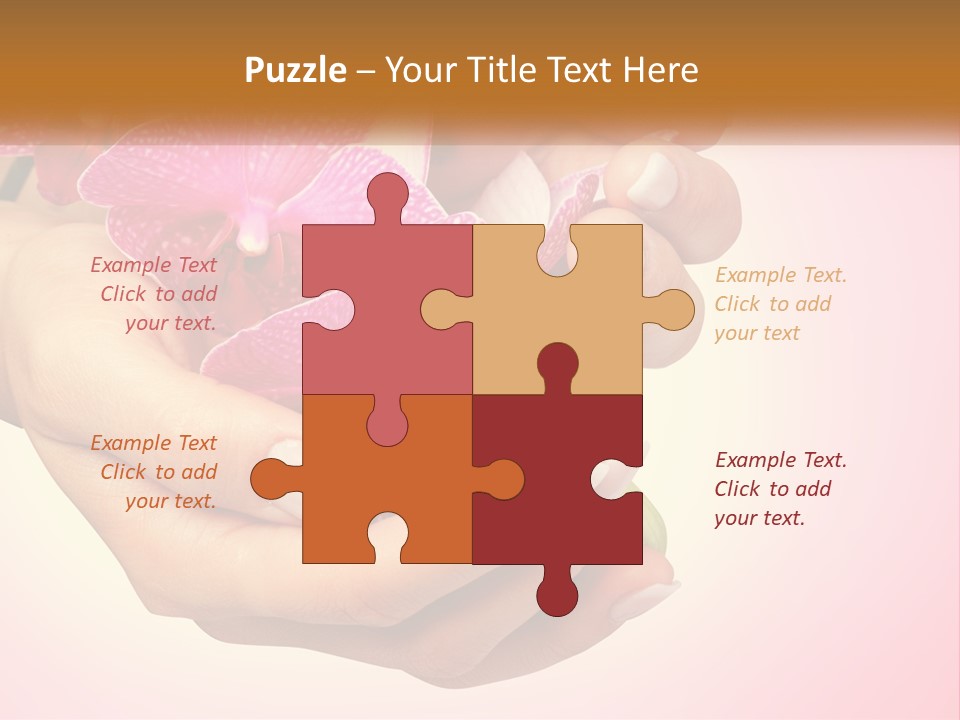 A Woman's Hands Holding A Pink Flower Powerpoint Presentation PowerPoint Template