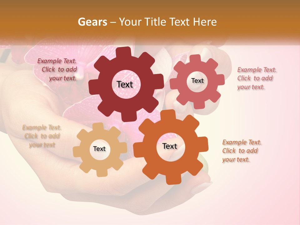 A Woman's Hands Holding A Pink Flower Powerpoint Presentation PowerPoint Template