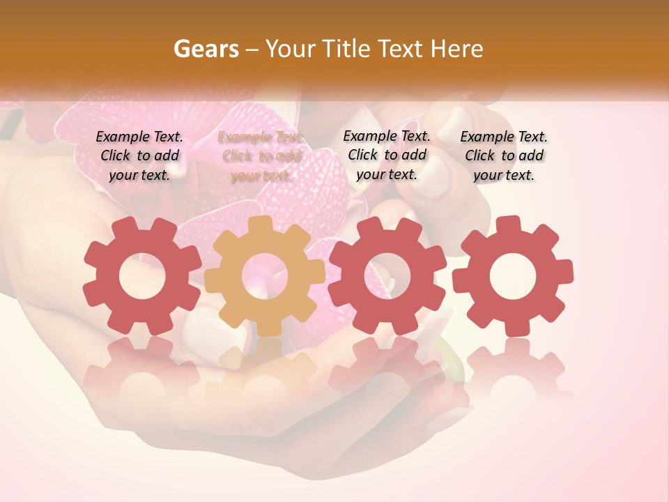 A Woman's Hands Holding A Pink Flower Powerpoint Presentation PowerPoint Template